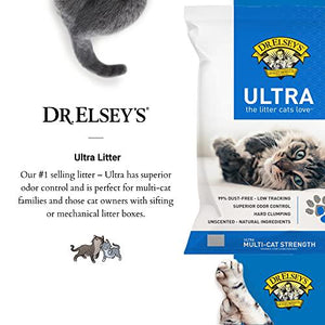 Dr. Elsey's Ultra Unscented Clumping Clay Cat Litter 18 lb Bag Low Tracking Low Dust