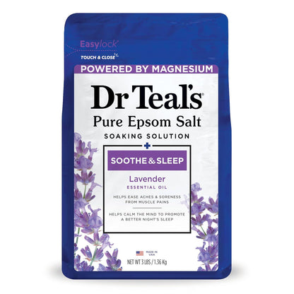 Dr Teal's Dr Teal's Epsom Salt Magnesium Soak, Soothe And Sleep With Lavender, 3 Lbs