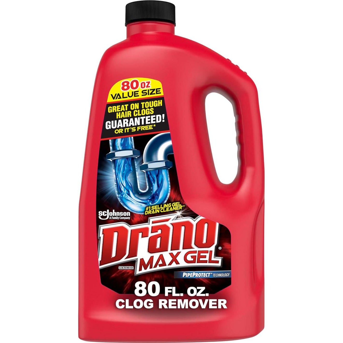 Drano Drano Max Gel Drain Clog Remover And Cleaner For Shower Or Sink Drains, Unclogs And Removes Hair, Soap Scum And Blockages, 80 Oz