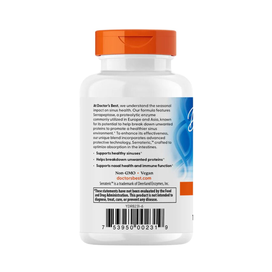 Doctor's Best High Potency Serrapeptase 120,000 SPU 90 Veg Capsules,753950002319