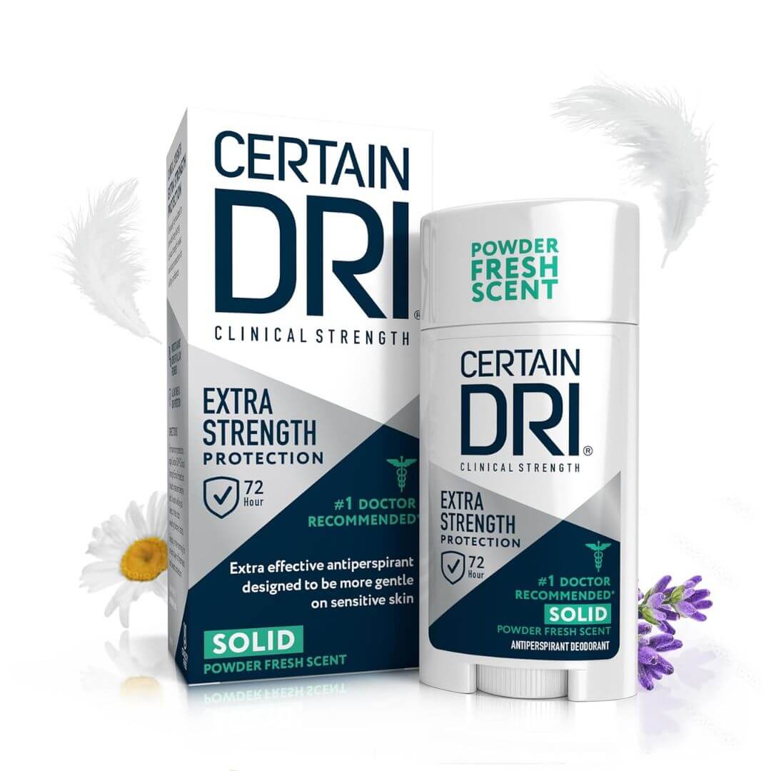 Certain DRI Powder Fresh Extra Strength Protection Antiperspirant Deodorant Stick 48g,889476716178