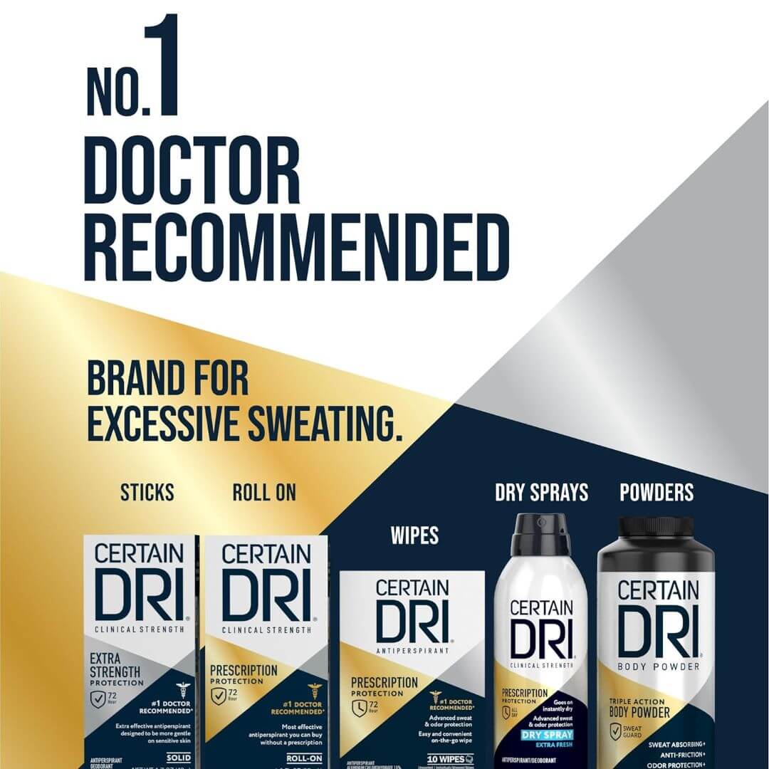 Certain DRI Powder Fresh Extra Strength Protection Antiperspirant Deodorant Stick 48g,889476716178