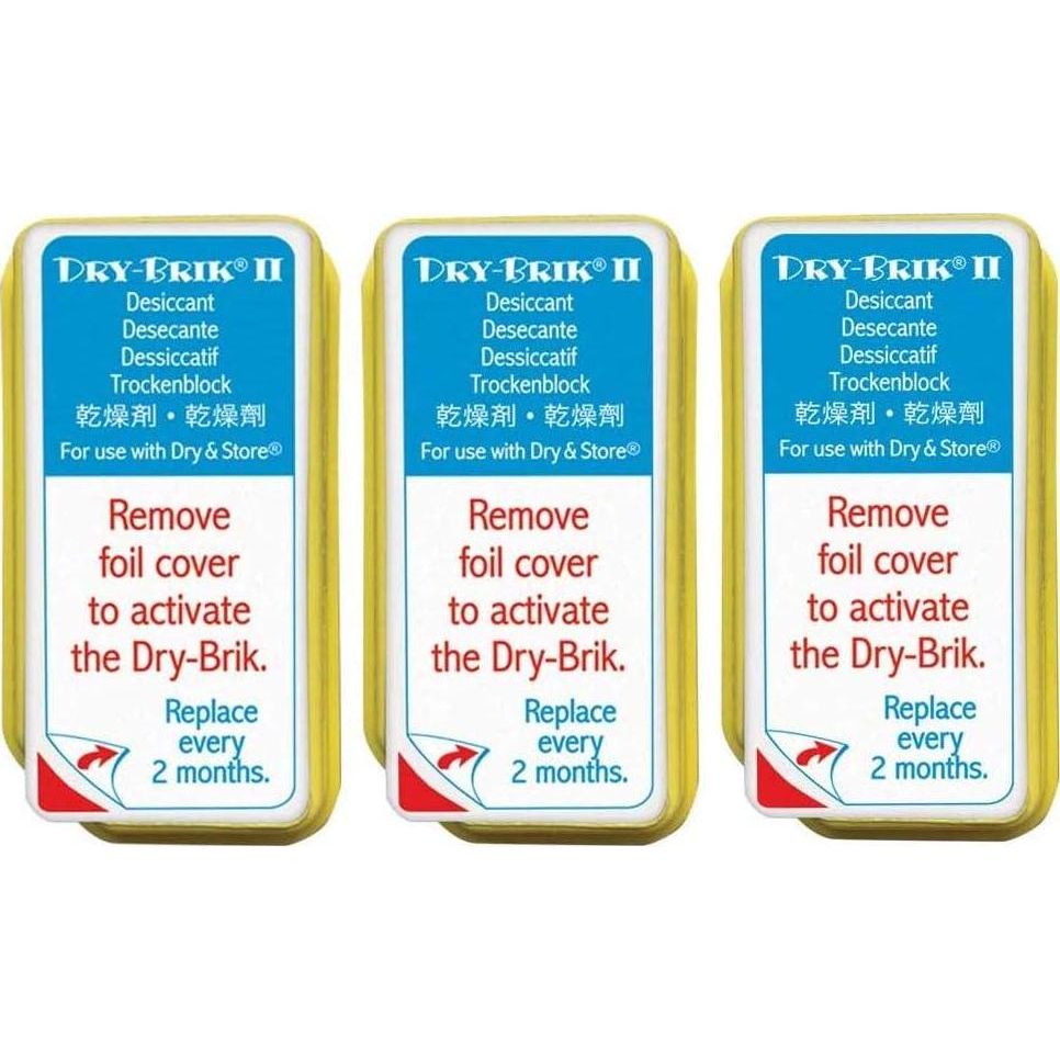 Dry-Brik II Desiccant Blocks - 3 Blocks (1 Pack Of 3 Blocks)| Replacement Moisture Absorbing Block For The Global II And Zephyr By Dry And Store | Hearing Device Dehumidifiers,