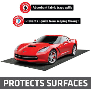 Drymate Garage Floor Mat, (20' X 7'4 ), Protects Surfaces, Transforms Garage, Absorbent, Waterproof, Durable (USA Made) (Charcoal) (Includes Double Sided Tape),758035911135