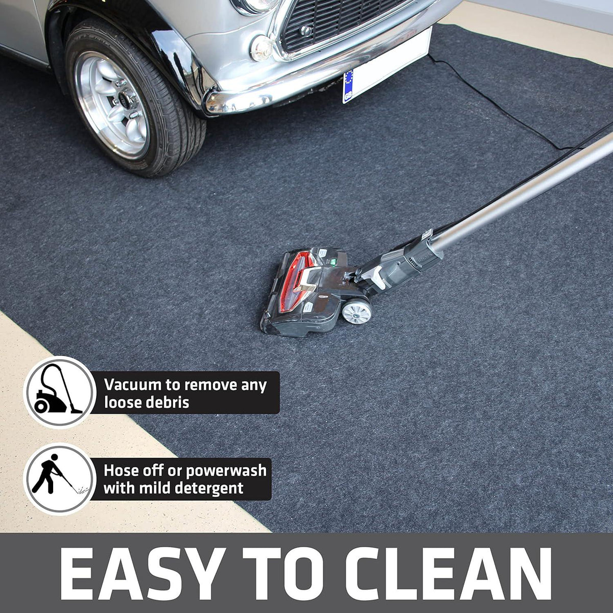 Drymate Garage Floor Mat, (20' X 7'4 ), Protects Surfaces, Transforms Garage, Absorbent, Waterproof, Durable (USA Made) (Charcoal) (Includes Double Sided Tape),758035911135