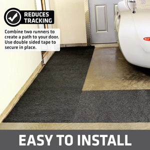 Drymate Garage Floor Runner Mat, (8'10 X 2'6 ), Protects Surfaces, Absorbent, Waterproof, Slip-Resistant, Quick Dry Carpet Fabric, Trimmable And Washable (USA Made) (Charcoal),758035173564