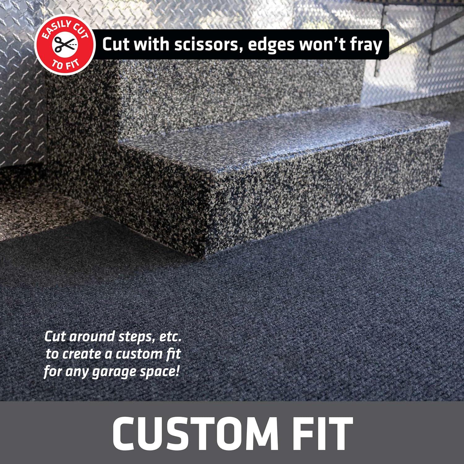 Drymate Premium Garage Floor Runner Mat, (9' X 2'6 ), Protects Surfaces, Absorbent, Waterproof, Slip-Resistant, Quick Dry Carpet Fabric, Trimmable And Washable (USA Made) (Charcoal),758035152101