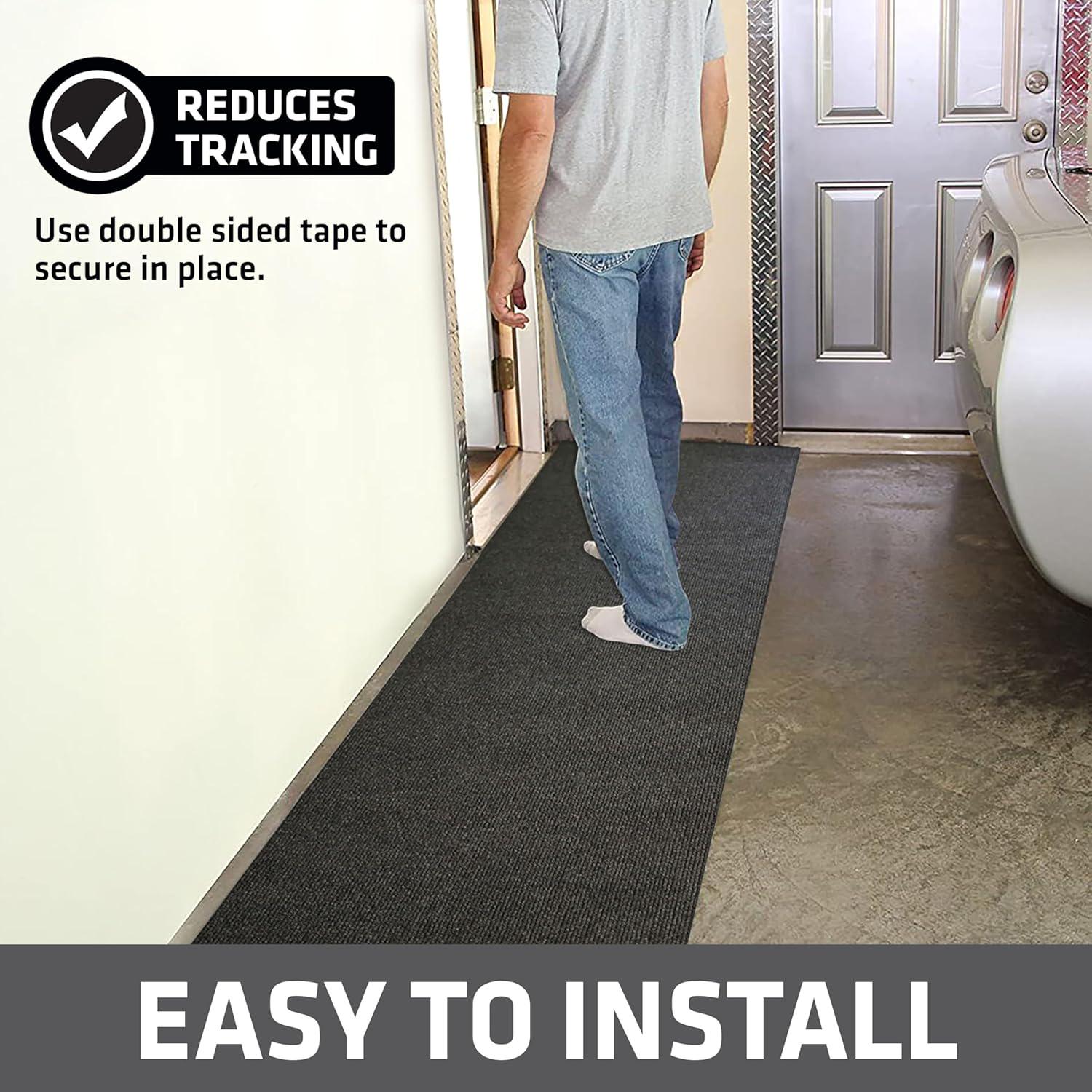 Drymate Premium Garage Floor Runner Mat, (9' X 2'6 ), Protects Surfaces, Absorbent, Waterproof, Slip-Resistant, Quick Dry Carpet Fabric, Trimmable And Washable (USA Made) (Charcoal),758035152101