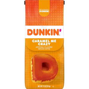 Dunkin’ Caramel Me Crazy Flavored Ground Coffee, 11oz, Pack of 1