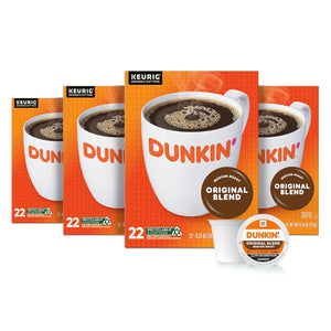 Dunkin’ Original Blend Medium Roast Coffee K-Cup Pods, 22 Count, Pack of 4