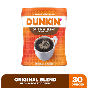 Dunkin’ Original Blend Medium Roast Ground Coffee, 30oz Bag