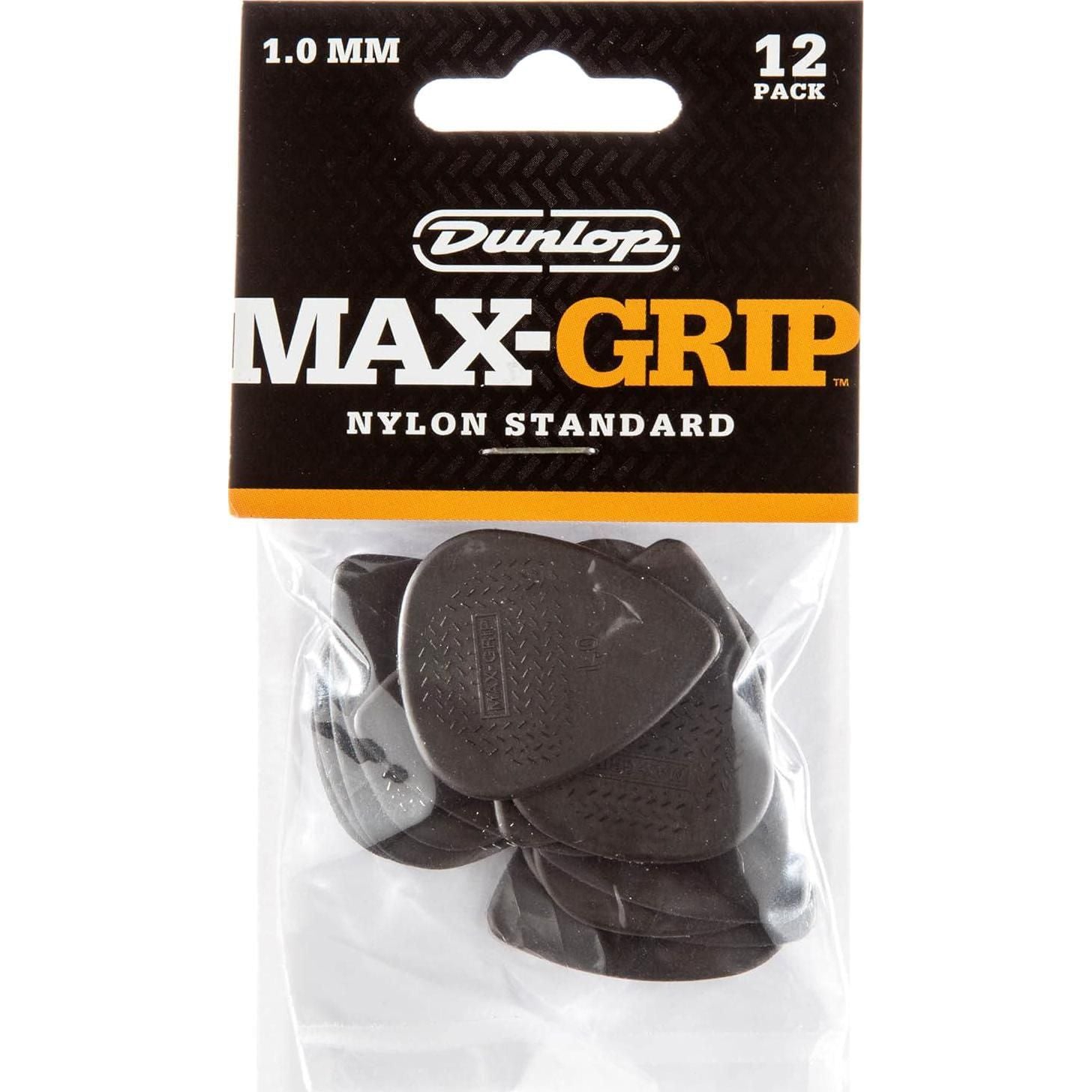 Dunlop 449P1.0 Max-Grip Nylon Standard, Black, 1.0mm, 12/Player's Pack,