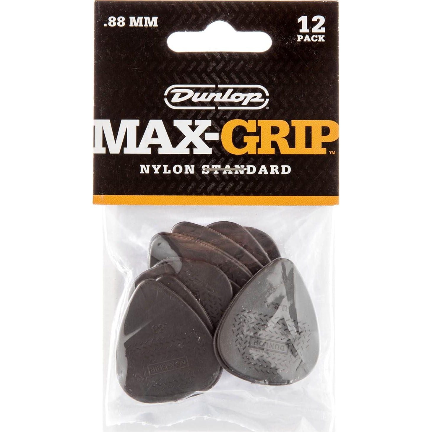 Dunlop 449P.88 Max-Grip Nylon Standard, Dark Gray, .88mm, 12/Player's Pack,