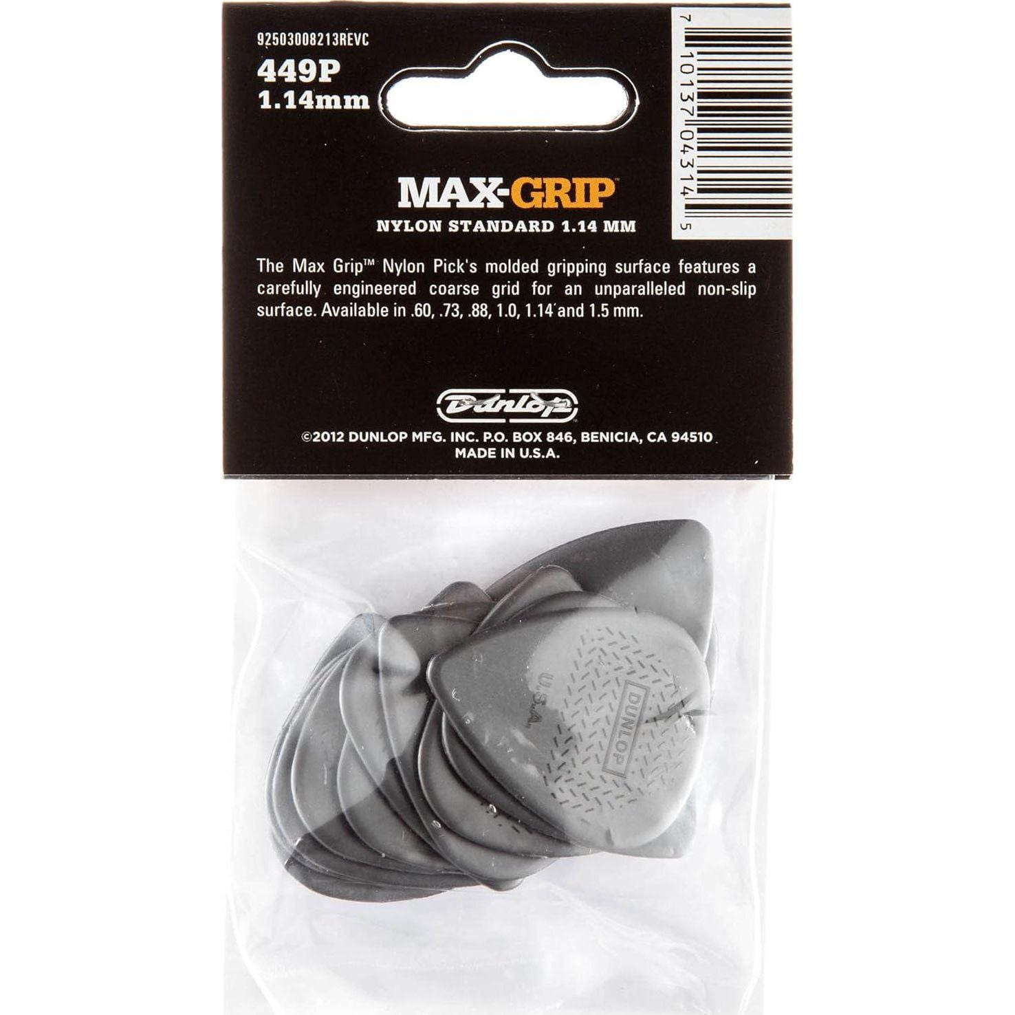 Dunlop Max-Grip Nylon Standard, Carbon, 1.14mm, 12/Player's Pack,