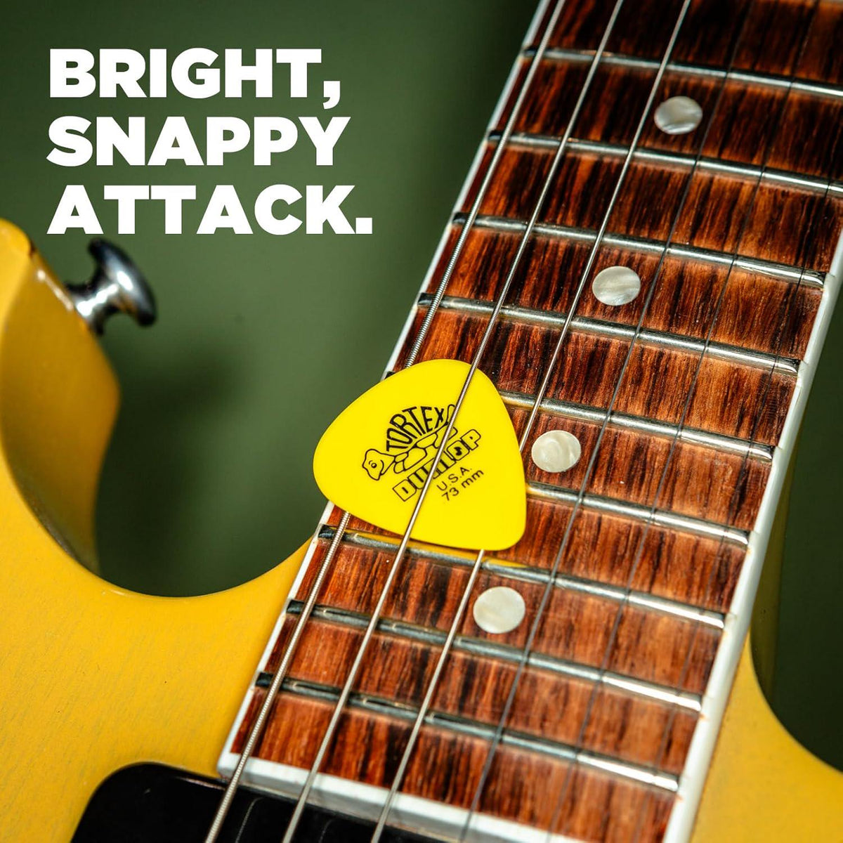 Dunlop Tortex Standard .73mm Yellow Guitar Pick, 24 Pack,