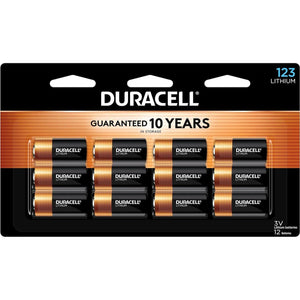 Duracell CR123A 3V Lithium Battery, 12 Count, High Power, Long-Lasting for Home Safety, Security Devices & Flashlights