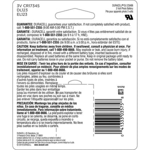 DURACELL Duracell CR123A 3V Lithium Battery, 6 Count Pack, 123 3 Volt High Power Lithium Battery, Long-Lasting For Home Safety And Security Devices, High-Intensity Flashlights, And Home Automation