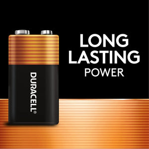 Duracell Coppertop 9V Battery, Long-Lasting Power, 6 Count Pack, All-Purpose Alkaline Battery for Household & Office Devices