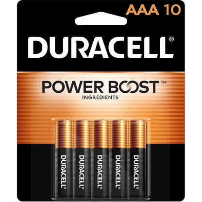 Duracell Coppertop AAA Batteries with Power Boost Ingredients, 10 Count, Long-Lasting Alkaline Power for Household Devices
