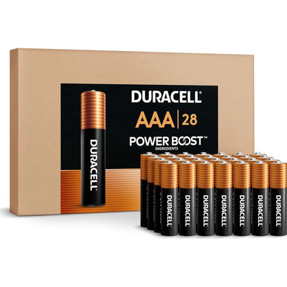DURACELL Duracell Coppertop AAA Batteries With Power Boost Ingredients, 28 Count (Pack Of 1). Re-closable Pack For Quick, Easy Access And Organized Storage. Triple A Battery With Long-lasting Power
