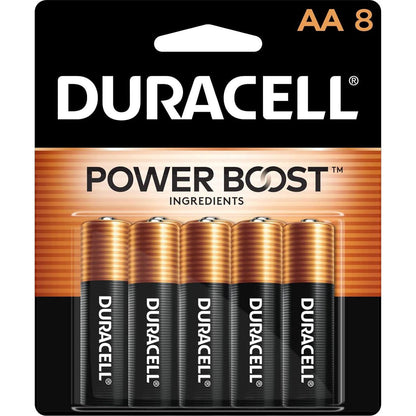 Duracell Coppertop AA Batteries with Power Boost, 8 Count, Long-Lasting Alkaline Batteries