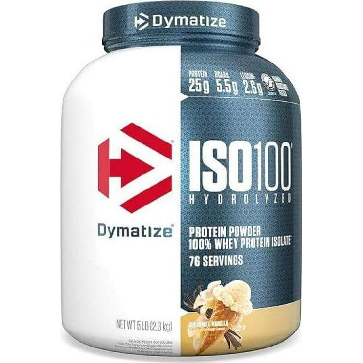 Dymatize ISO 100 Whey Protein Powder With 25g Of Hydrolyzed 100% Whey Isolate, Vanilla 5 Pound, Package May Vary,
