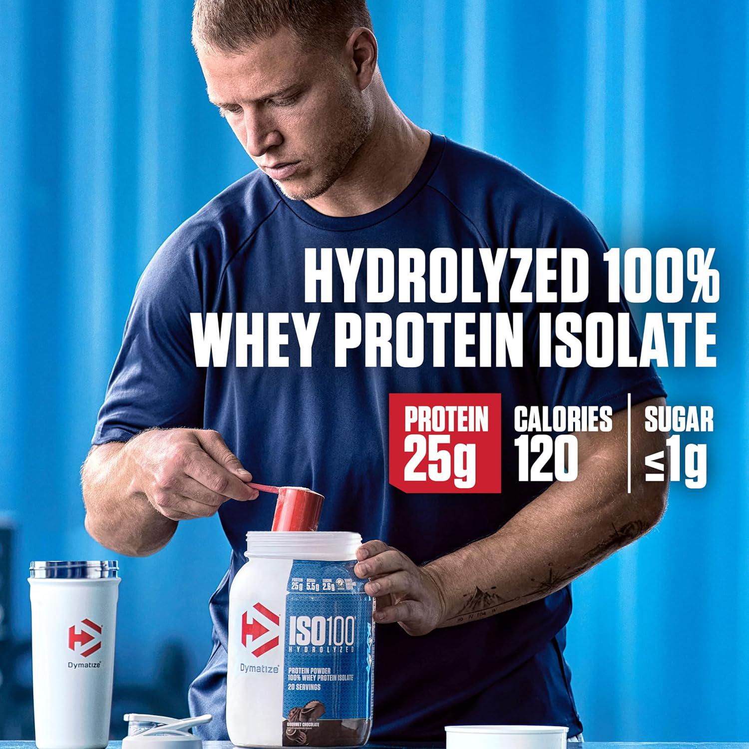 Dymatize ISO 100 Whey Protein Powder With 25g Of Hydrolyzed 100% Whey Isolate, Gluten Free, Fast Digesting, Birthday Cake Pebbles, 20 Servings,
