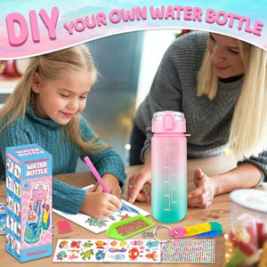 Edsportshouse Decorate Your Own Mermaid Water Bottle Craft Kit for Girls Ages 4 10
