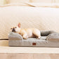 Eheyciga Orthopedic Large Dog Bed with Memory Foam Sides Washable Cover Non Slip Grey