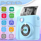 Esoxoffore Instant Print Camera for Kids Ages 3 to 12 Birthday Gift with Selfie Mode and 1080p Video Blue Travel Toy Camera
