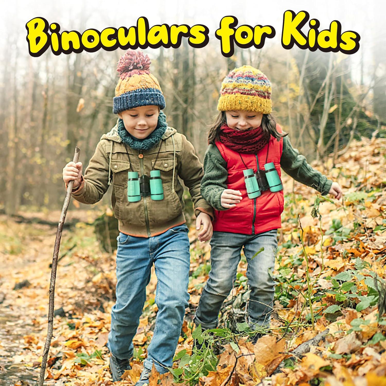 ESSENSON Binoculars For Kids Toys Gifts For Age 3-12 Years Old Boys Girls Kids Telescope Outdoor Toys For Sports And Outside Play Hiking, Bird Watching, Travel, Camping, Birthday Presents (Mint Green),