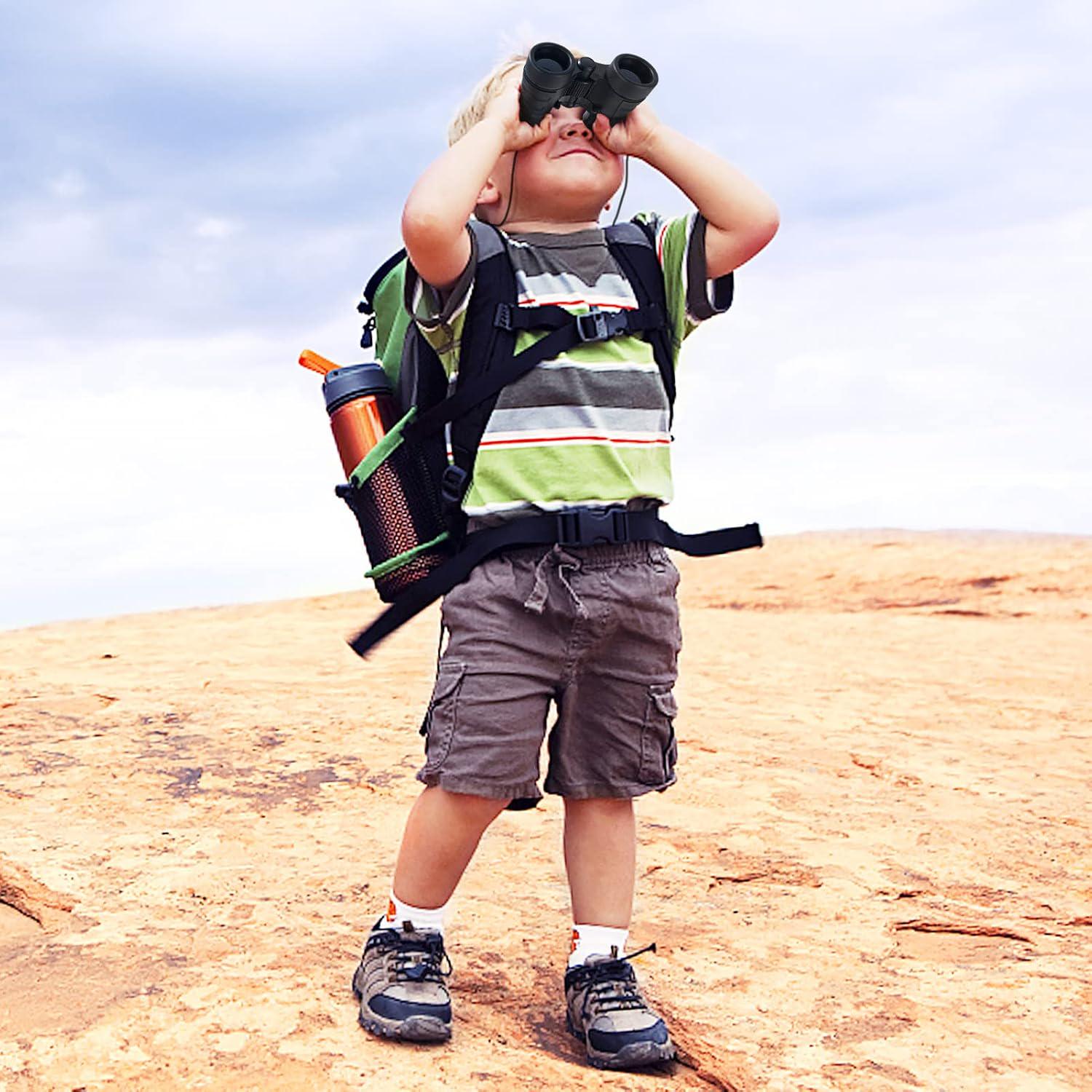 ESSENSON Binoculars For Kids Toys Gifts For Age 3-12 Years Old Boys Girls Kids Telescope Outdoor Toys For Sports And Outside Play Hiking, Bird Watching, Travel, Camping, Birthday Presents (Black),