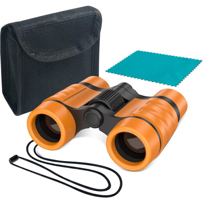 ESSENSON Binoculars For Kids Toys Gifts For Age 3-12 Years Old Boys Girls Kids Telescope Outdoor Toys For Sports And Outside Play Hiking, Bird Watching, Travel, Camping, Birthday Presents (Orange),