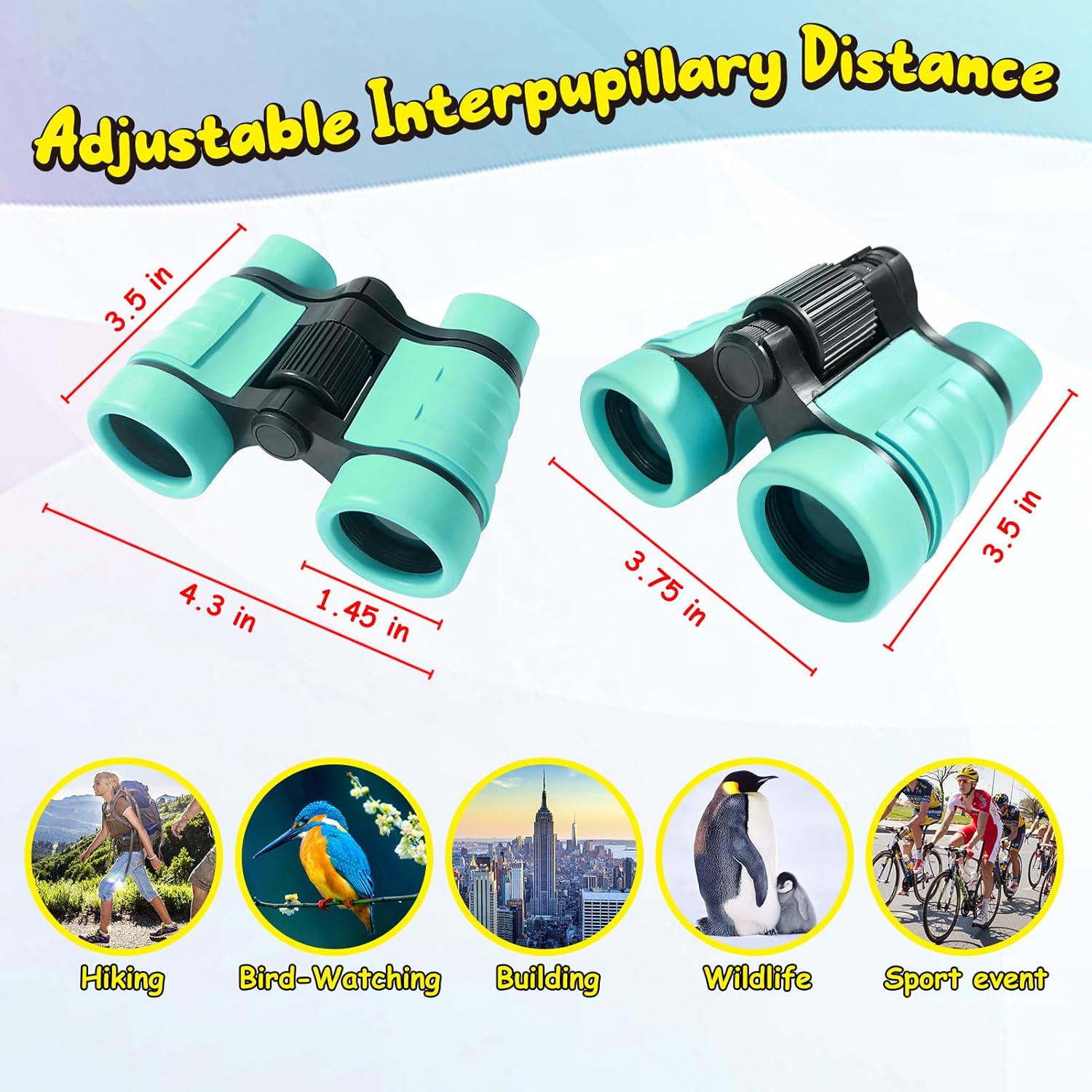 ESSENSON Binoculars For Kids Toys Gifts For Age 3-12 Years Old Boys Girls Kids Telescope Outdoor Toys For Sports And Outside Play Hiking, Bird Watching, Travel, Camping, Birthday Presents (Mint Green),