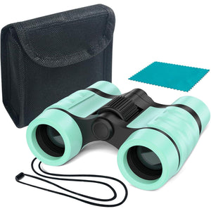 ESSENSON Binoculars For Kids Toys Gifts For Age 3-12 Years Old Boys Girls Kids Telescope Outdoor Toys For Sports And Outside Play Hiking, Bird Watching, Travel, Camping, Birthday Presents (Mint Green),