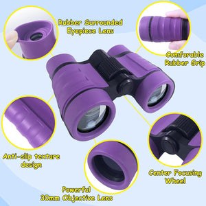ESSENSON Binoculars For Kids Toys Gifts For Age 3-12 Years Old Boys Girls Kids Telescope Outdoor Toys For Sports And Outside Play Hiking, Bird Watching, Travel, Camping, Birthday Presents (Purple),