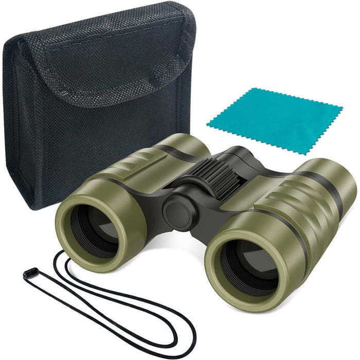 Essenson Binoculars for Kids, Outdoor Toys for Hiking, Bird Watching, Travel, Age 3-12, Olive Green