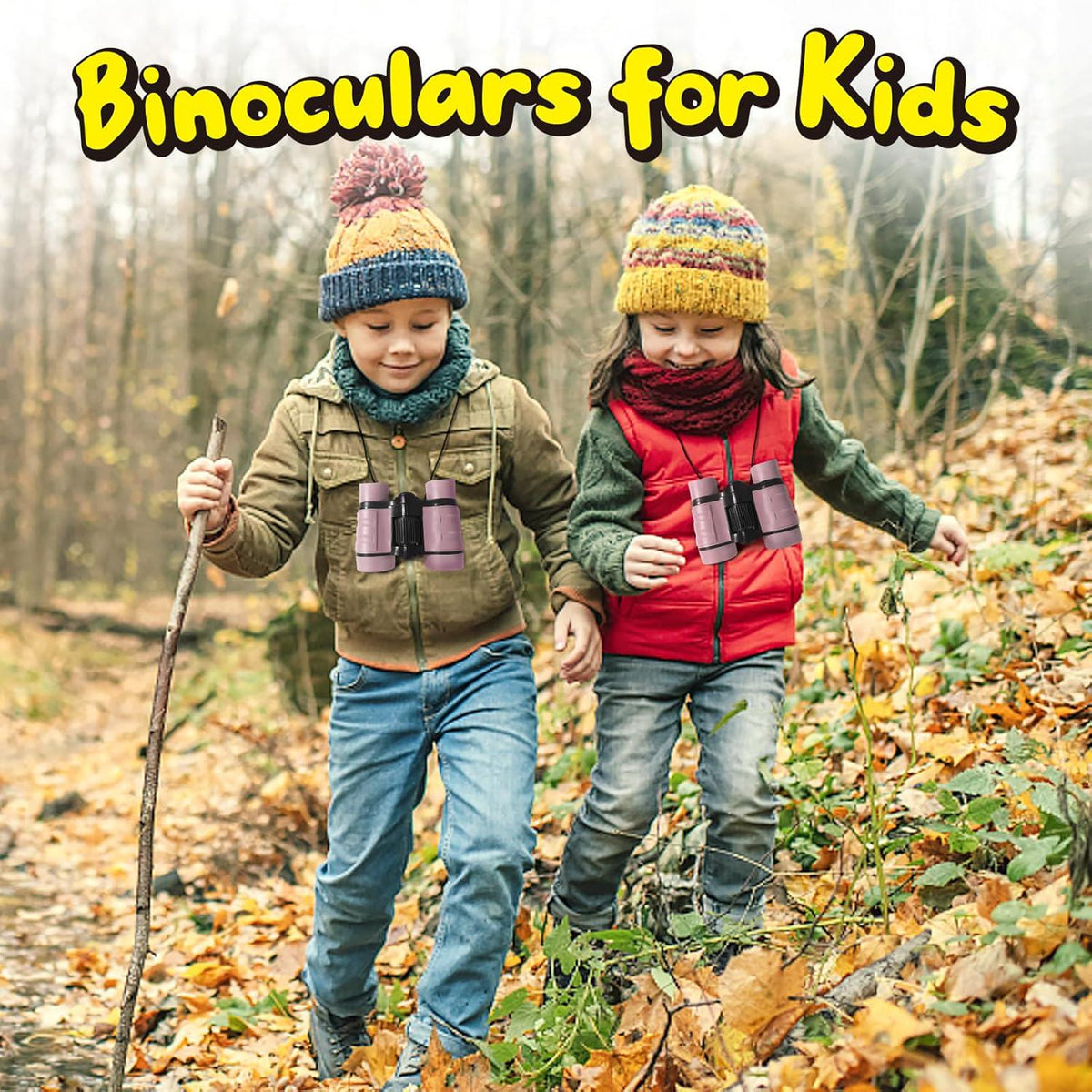 ESSENSON Binoculars For Kids Toys Gifts For Age 3-12 Years Old Boys Girls Kids Telescope Outdoor Toys For Sports And Outside Play Hiking, Bird Watching, Travel, Camping, Birthday Presents (Ice Rose),