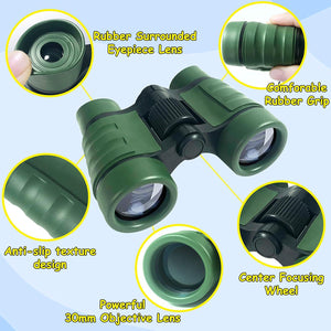 ESSENSON Binoculars For Kids Toy Gift For 3 4 5 6 7 8+ Year Old Boys Girls Kids Telescope Outdoor Toys For Sports And Outside Play Hiking, Bird Watching, Travel, Camping, Birthday Presents(Green),