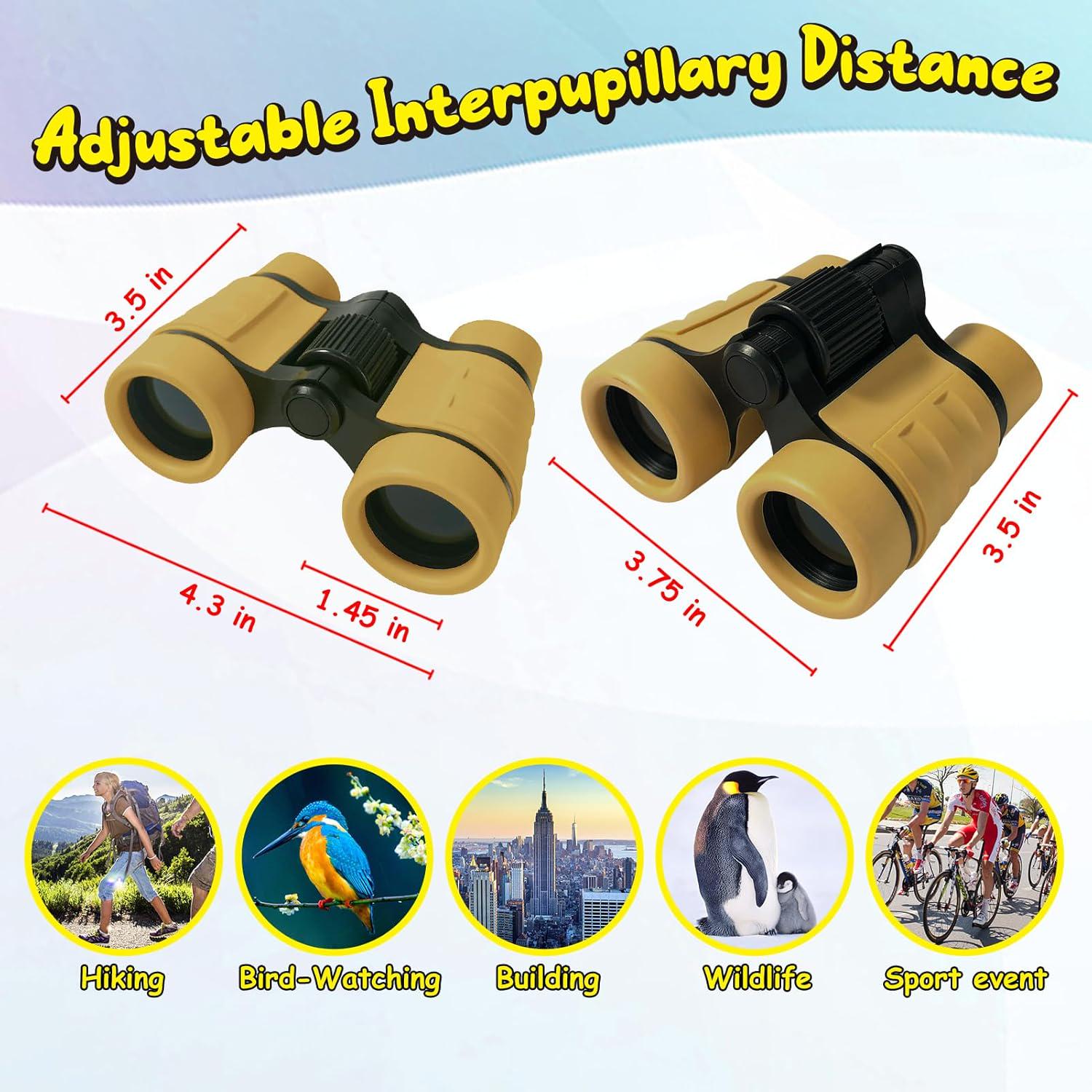 ESSENSON Binoculars For Kids Toys Gifts For Age 3-12 Years Old Boys Girls Kids Telescope Outdoor Toys For Sports And Outside Play Hiking, Bird Watching, Travel, Camping, Birthday Presents (Desert),