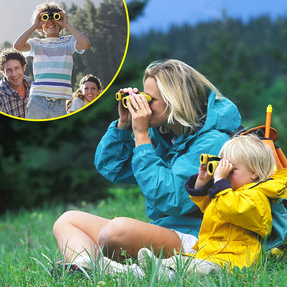 ESSENSON Binoculars For Kids Toy Gift For 3 4 5 6 7 8+ Year Old Boys Girls Kids Telescope Outdoor Toys For Sports And Outside Play Hiking, Bird Watching, Travel, Camping, Birthday Presents(Yellow),