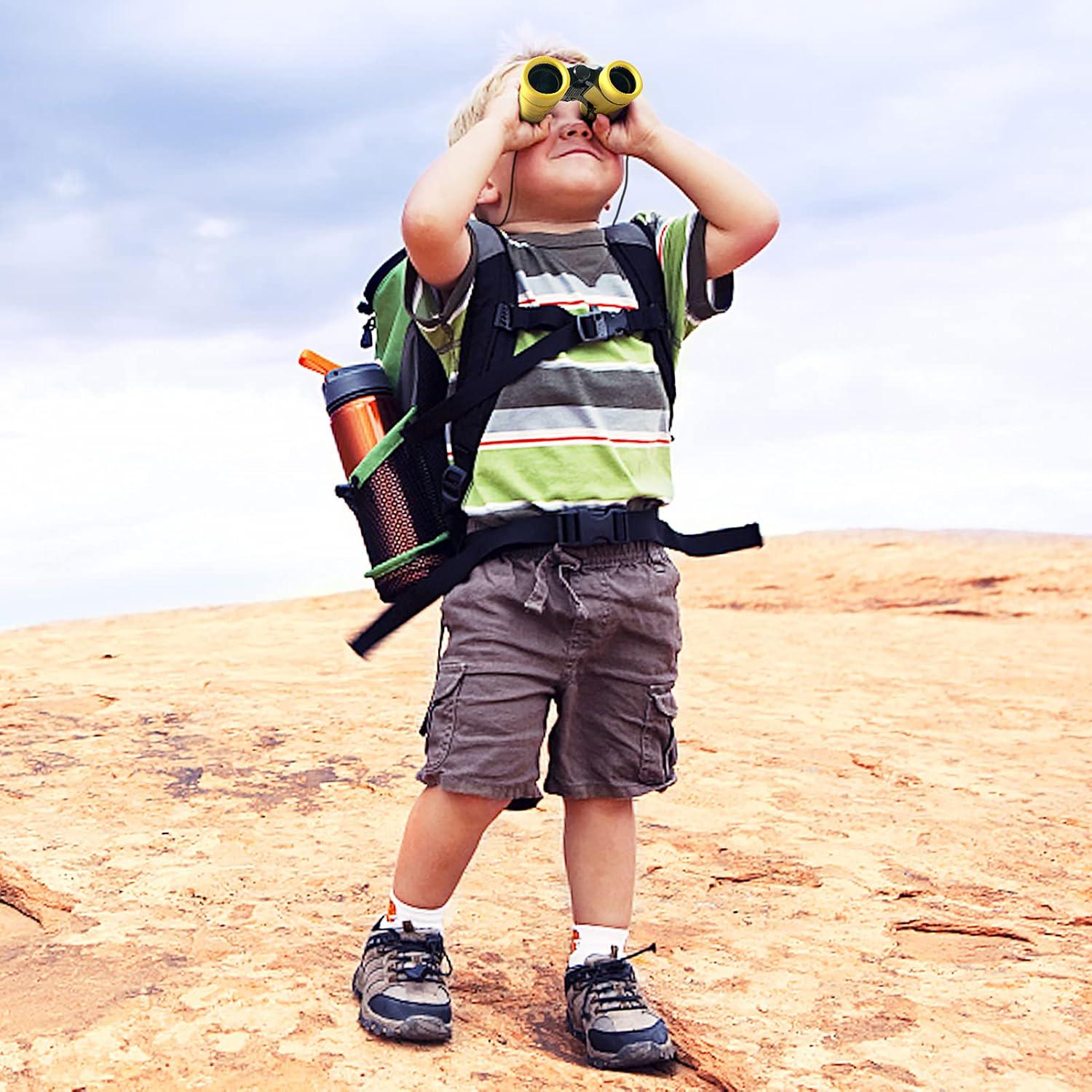 ESSENSON Binoculars For Kids Toy Gift For 3 4 5 6 7 8+ Year Old Boys Girls Kids Telescope Outdoor Toys For Sports And Outside Play Hiking, Bird Watching, Travel, Camping, Birthday Presents(Yellow),