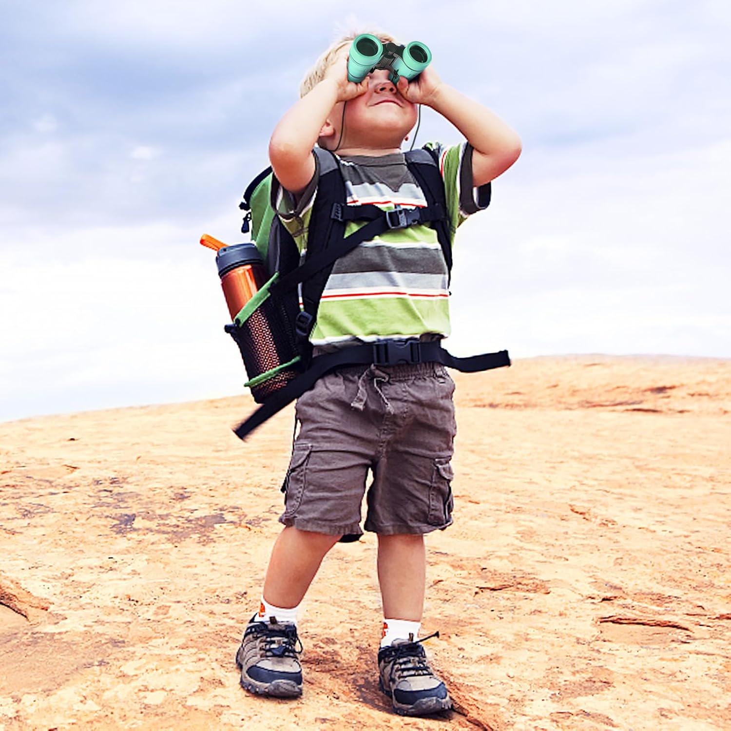ESSENSON Binoculars For Kids Toys Gifts For Age 3-12 Years Old Boys Girls Kids Telescope Outdoor Toys For Sports And Outside Play Hiking, Bird Watching, Travel, Camping, Birthday Presents (Mint Green),
