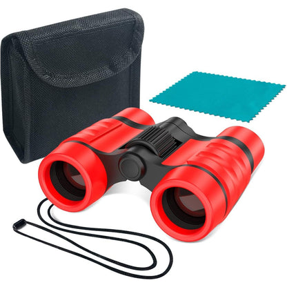 ESSENSON Binoculars For Kids Toys Gifts For Age 3-12 Years Old Boys Girls Kids Telescope Outdoor Toys For Sports And Outside Play Hiking, Bird Watching, Travel, Camping, Birthday Presents (Red),