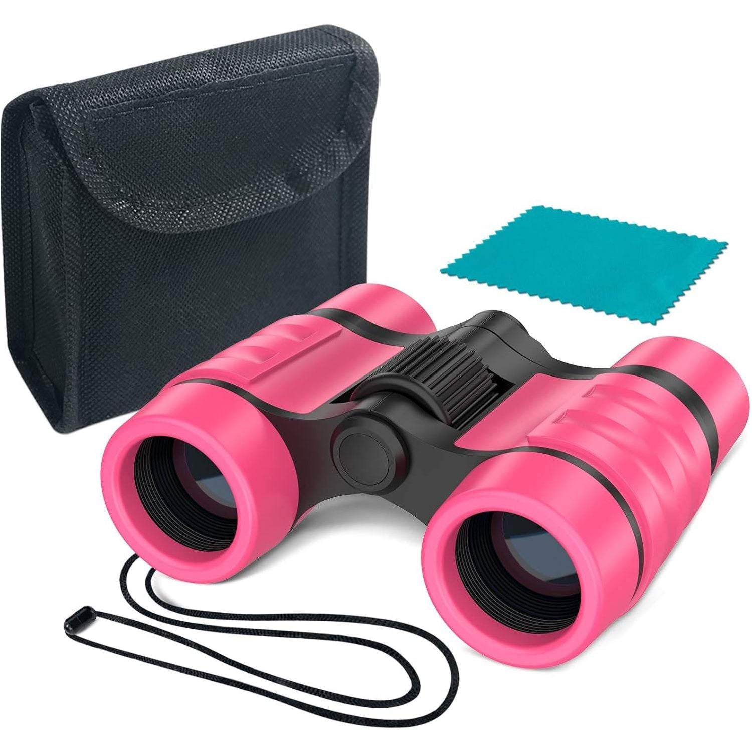 ESSENSON Binoculars For Kids Toys Gifts For Age 3-12 Years Old Boys Girls Kids Telescope Outdoor Toys For Sports And Outside Play Hiking, Bird Watching, Travel, Camping, Birthday Presents (Pink),