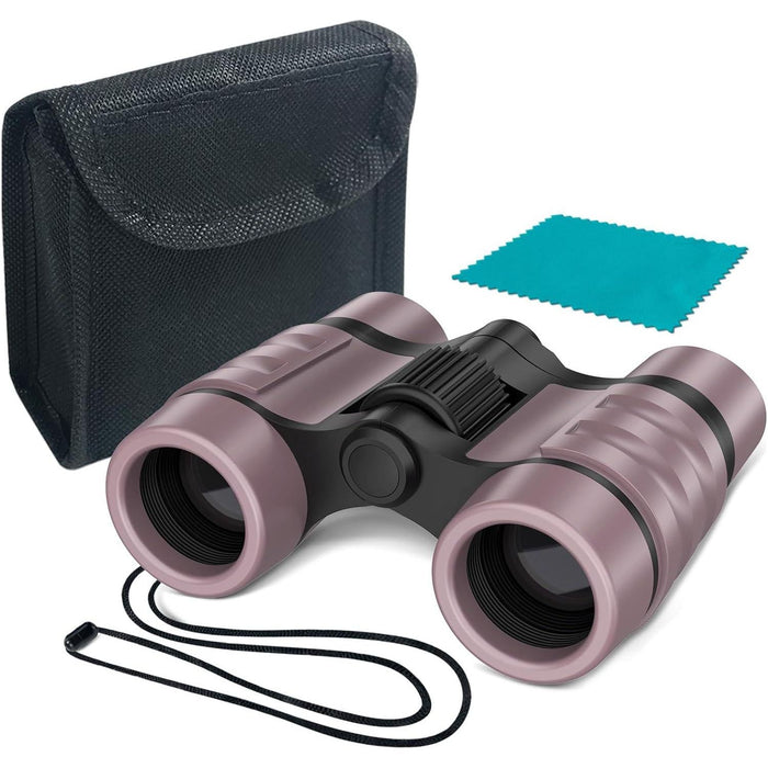 Essenson Binoculars for Kids, Outdoor Toys for Age 3-12, Bird Watching, Hiking, Travel, Ice Rose Color, Perfect for Camping