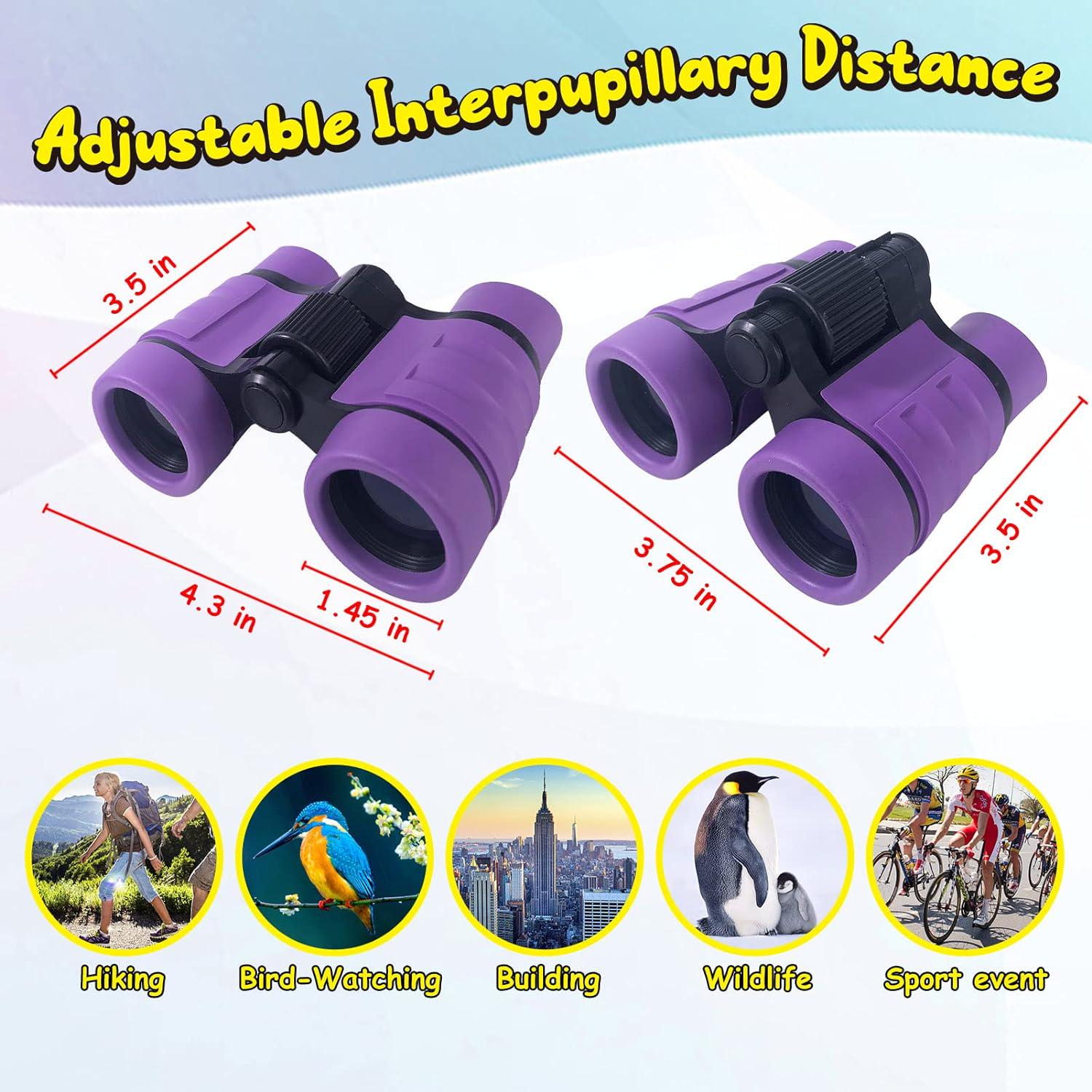 ESSENSON Binoculars For Kids Toys Gifts For Age 3-12 Years Old Boys Girls Kids Telescope Outdoor Toys For Sports And Outside Play Hiking, Bird Watching, Travel, Camping, Birthday Presents (Purple),