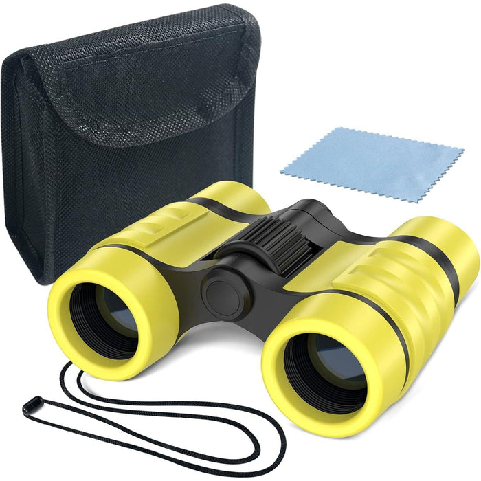 Essenson Binoculars for Kids, Toy Telescope for Ages 3-8, Outdoor Fun for Hiking, Bird Watching, Camping, Travel, Yellow