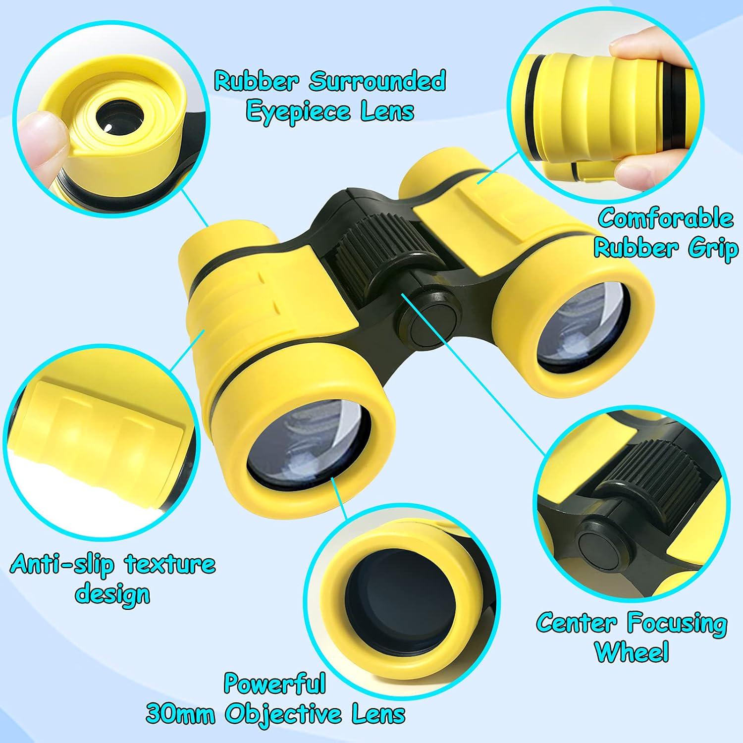 ESSENSON Binoculars For Kids Toy Gift For 3 4 5 6 7 8+ Year Old Boys Girls Kids Telescope Outdoor Toys For Sports And Outside Play Hiking, Bird Watching, Travel, Camping, Birthday Presents(Yellow),