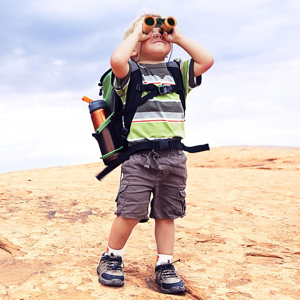 ESSENSON Binoculars For Kids Toys Gifts For Age 3-12 Years Old Boys Girls Kids Telescope Outdoor Toys For Sports And Outside Play Hiking, Bird Watching, Travel, Camping, Birthday Presents (Orange),